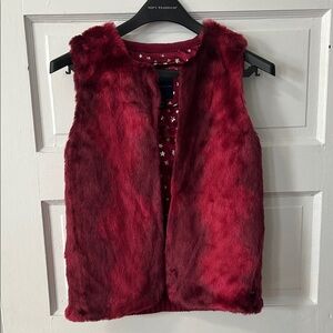 Red/burgandy Faux Fur Vest